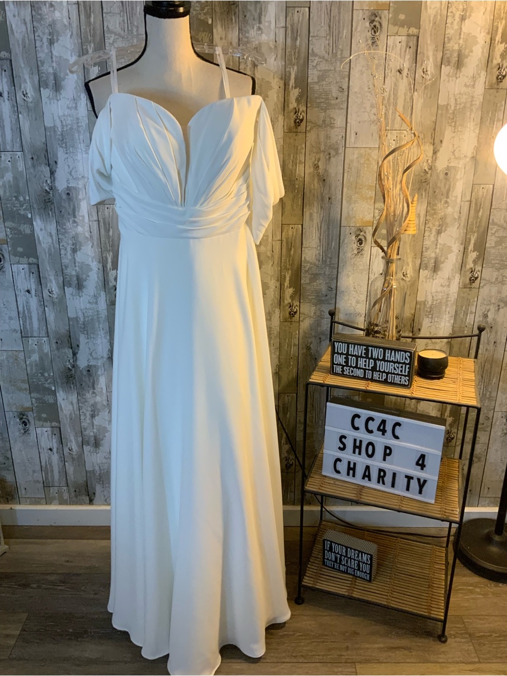Romantic Off-Shoulder White Bridal Gown